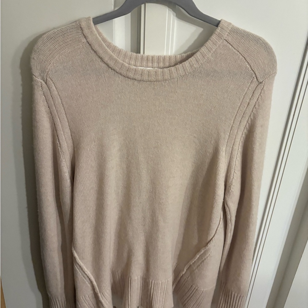 Brochu Walker Women's Pleated Beige Looker Sweater